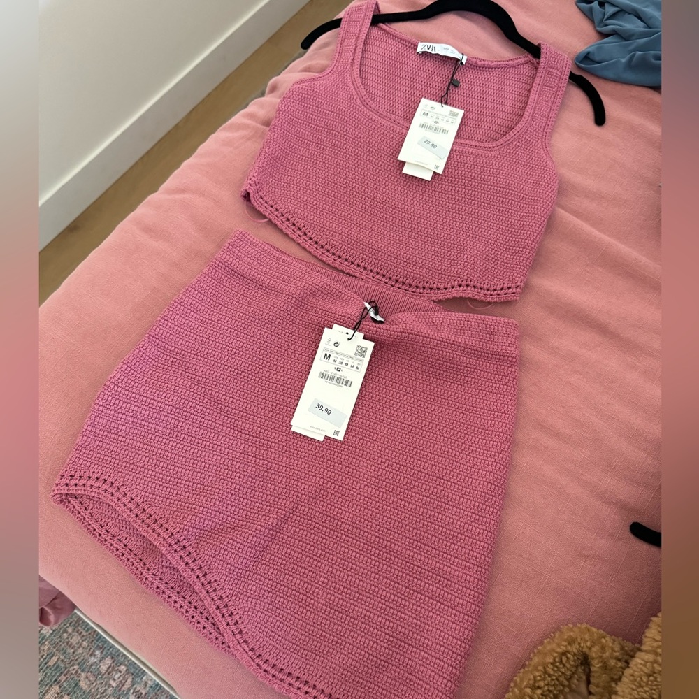 Zara matching two piece crochet set